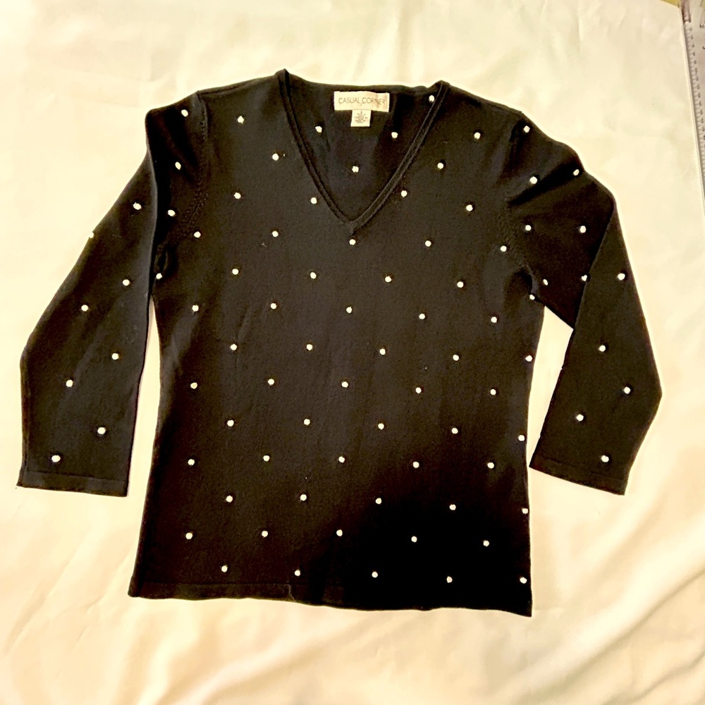 Size small, casual corner, pull over V-neck sweater